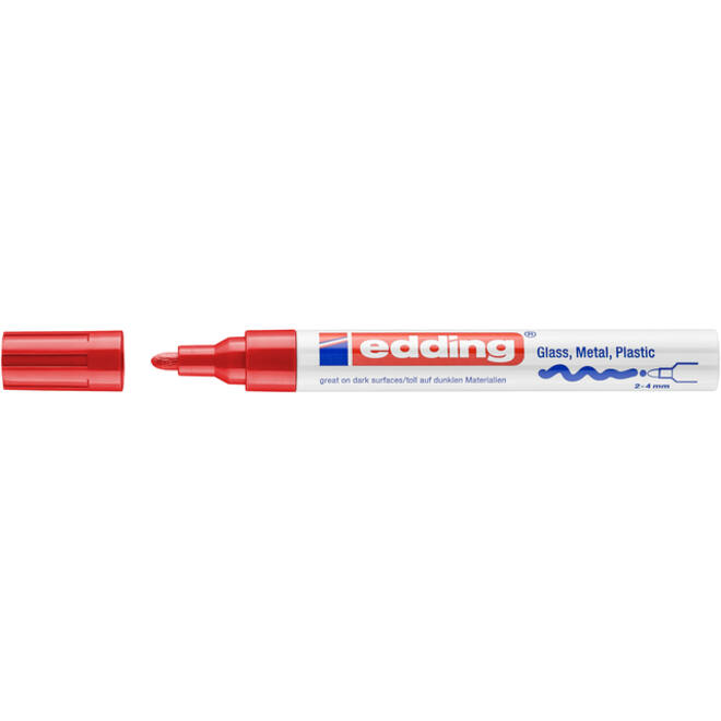 Viltstift edding 750 lakmarker creatief rond 2-4mm rood