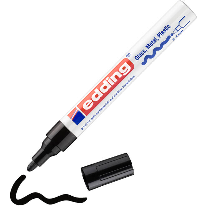 Viltstift edding 750 lakmarker creatief rond 2-4mm zwart
