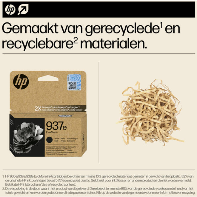 Inktcartridge HP 4S6W9NE 937E Evomore zwart