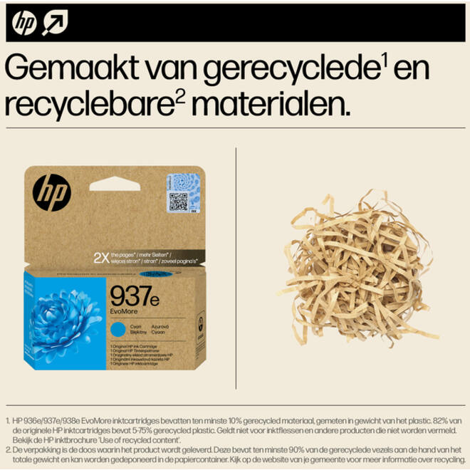 Inktcartridge HP 4S6W6NE 937E Evomore blauw