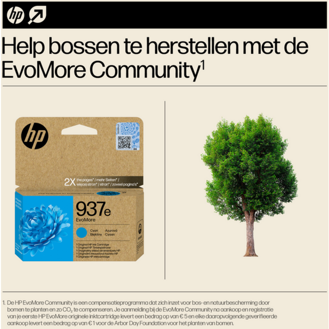 Inktcartridge HP 4S6W6NE 937E Evomore blauw