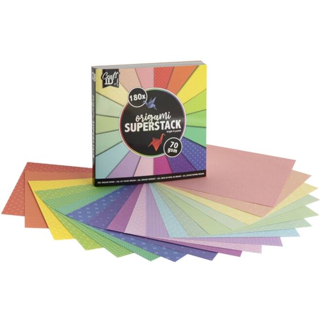 Origami CraftID 15x15cm 70gr 180 vel assorti kleuren