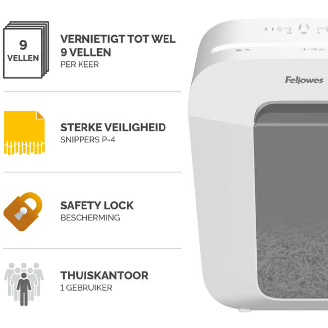 Papiervernietiger Fellowes Powershred LX50 snippers 4x37mm wit