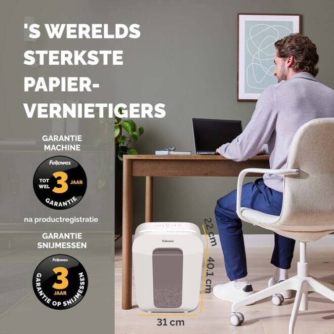 Papiervernietiger Fellowes Powershred LX50 snippers 4x37mm wit