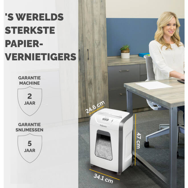Papiervernietiger Fellowes Powershred 15C snippers 4x40mm wit