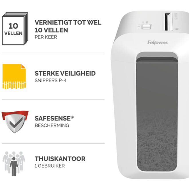 Papiervernietiger Fellowes Powershred LX65 snippers 4x40mm wit