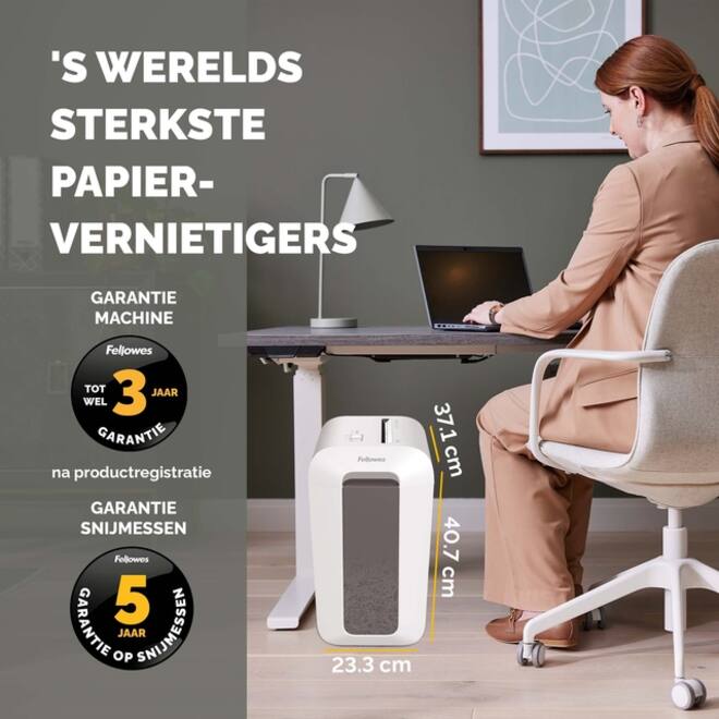 Papiervernietiger Fellowes Powershred LX65 snippers 4x40mm wit