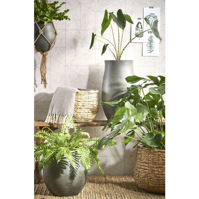 Plantenmand Mica Avalon zeegras rond lichbruin 31x30cm