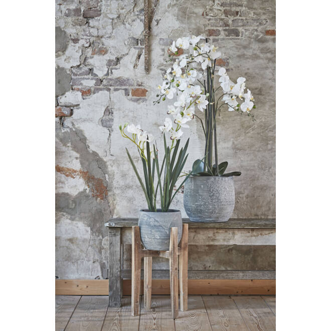 Kunstplant Mica Phalaenopsis orchideeën wit in plastic pot 79x51cm