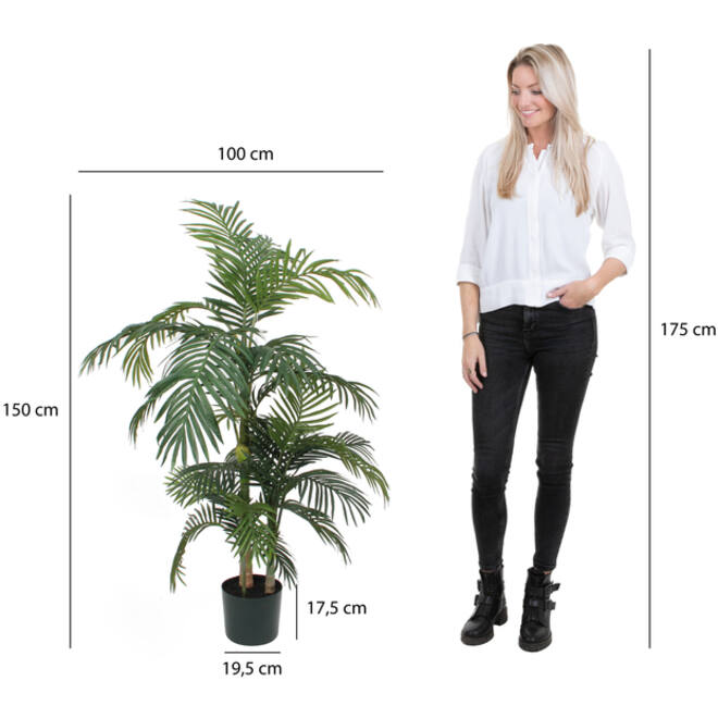 Kunstplant Mica Areca palm in plastic pot 150x100cm
