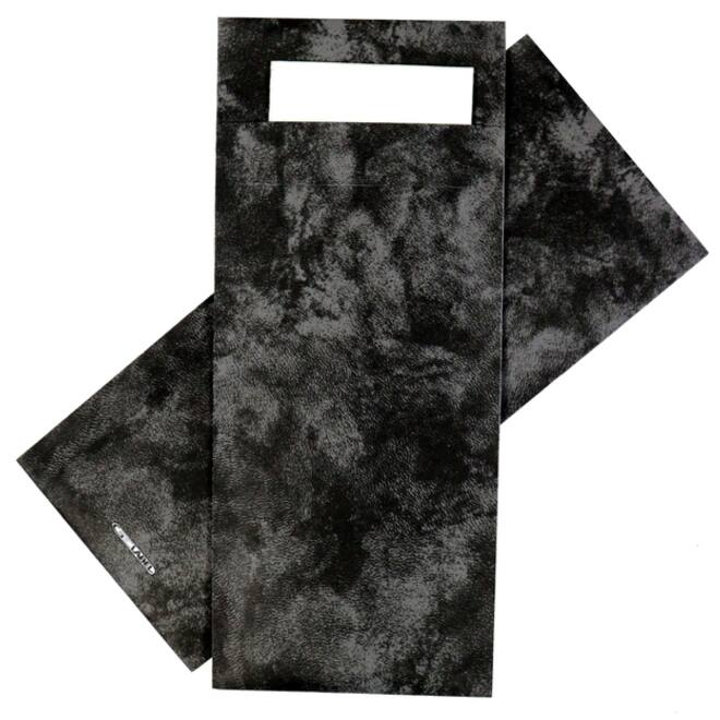 Bestekzakje IEZZY 190x85mm zwart gemarmerd met wit servet 500st