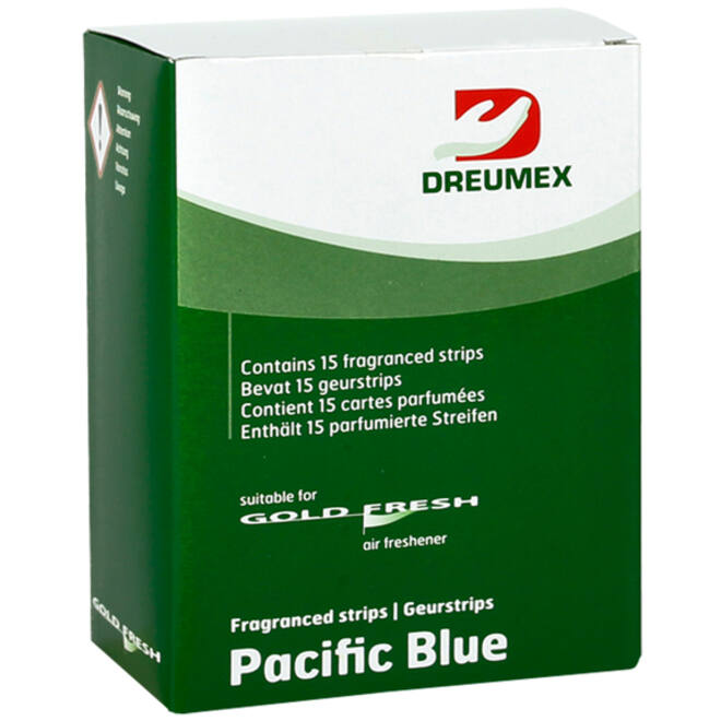 Luchtverfrisser Dreumex Gold Fresh Pacific Blue 15 strips