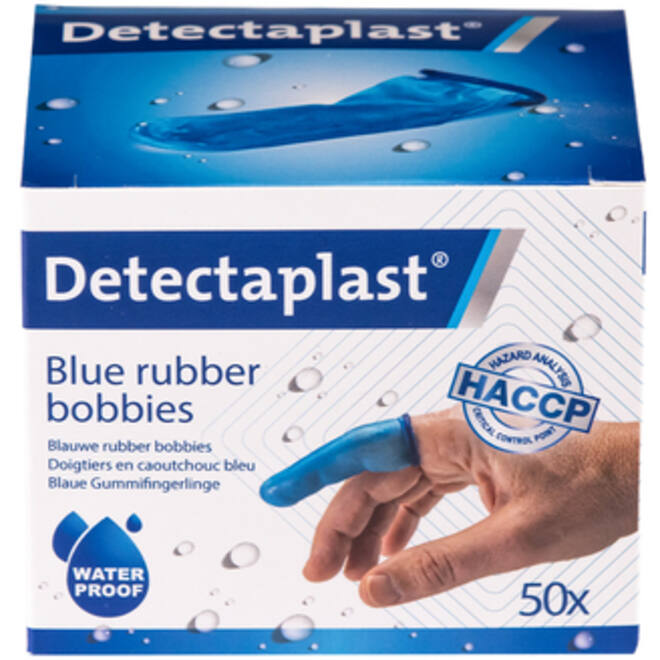 Vingerlingen Detectaplast rubber blauw 50stuks