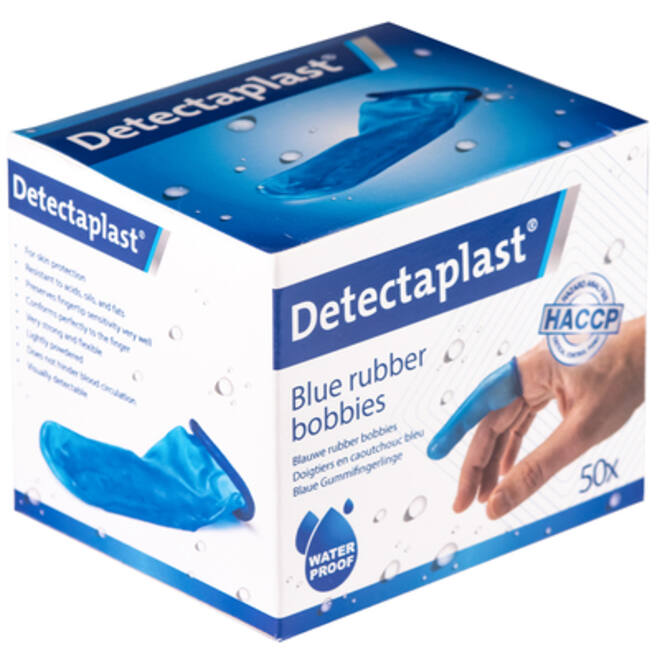 Vingerlingen Detectaplast rubber blauw 50stuks
