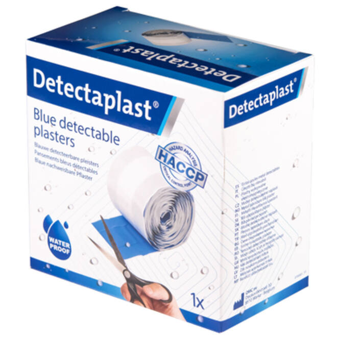 Waterafstotende blauwe pleister Detectaplast 6cmx5m