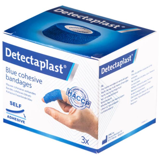 Snelpleister blauw Detectaplast 2,5cmx4,5m 3stuks