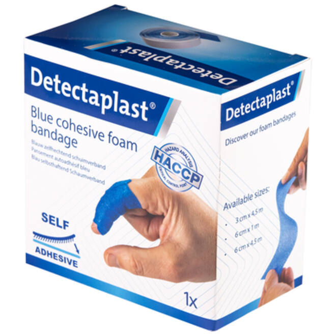 Foamverband blauw Detectaplast 6cmx4,5m