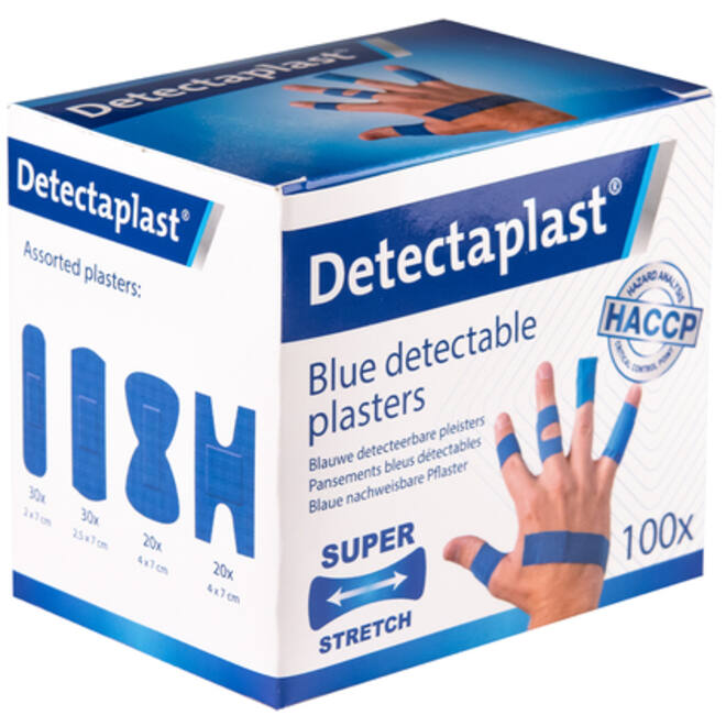 Elastische blauwe textielpleister Detectaplast assorti