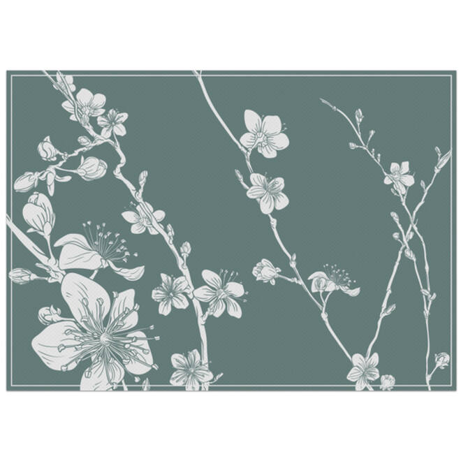 Placemat IEZZY Japanse kersenbloesem groen