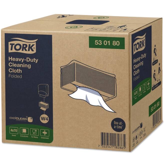 Reinigingsdoek Tork Heavy-Duty Cleaning XL W4 nonwoven 70 vel wit 530180