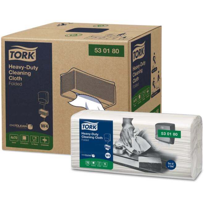 Reinigingsdoek Tork Heavy-Duty Cleaning XL W4 nonwoven 70 vel wit 530180