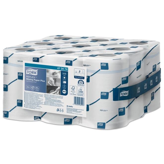 Poetsrol Tork Reflex™ M3 Centerfeed Mini Plus 2-laags 67m wit 473474