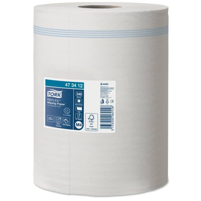 Poetsrol Tork Reflex™ M4 centerfeed 1-laags 114m blauw 473412