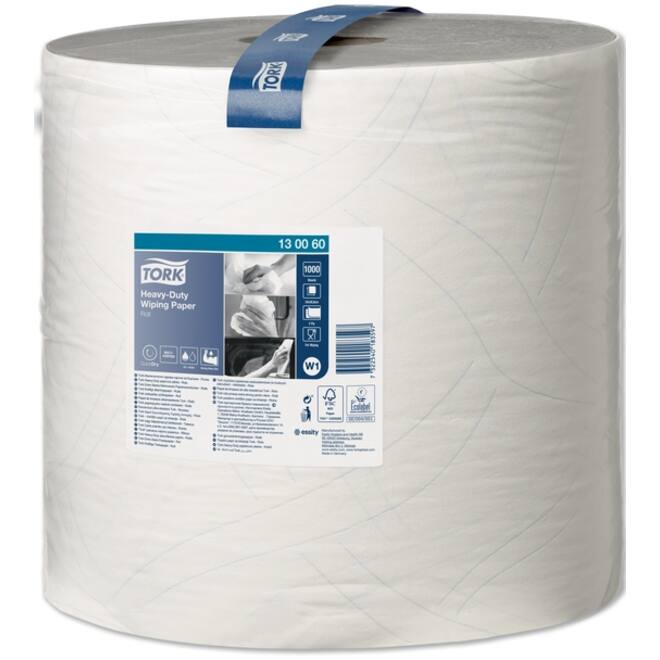 Poetspapier Tork Heavy-Duty W1 2-laags 1000vel wit 130060