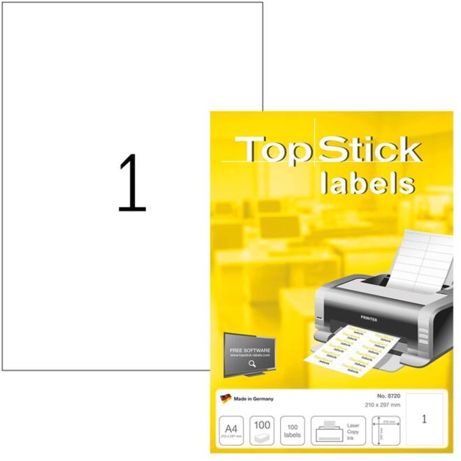 Etiket Office 210x297mm 100 stuks