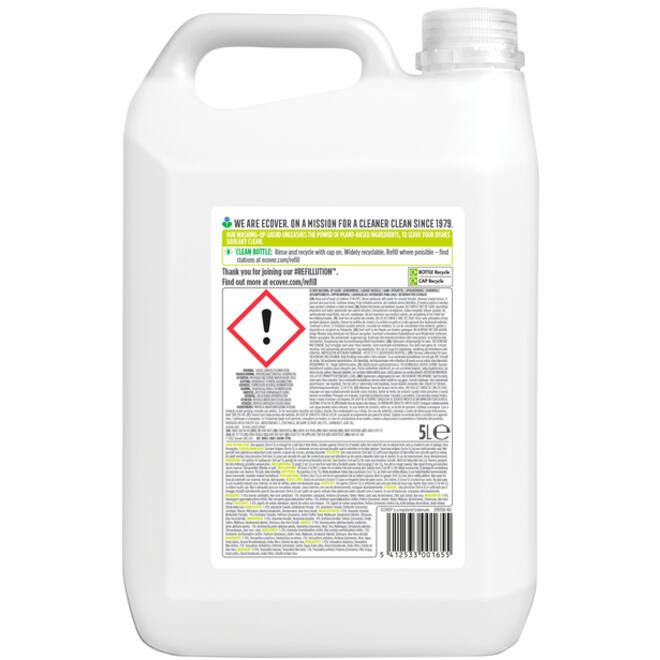 Afwasmiddel Ecover citroen & aloë vera navulling 5L