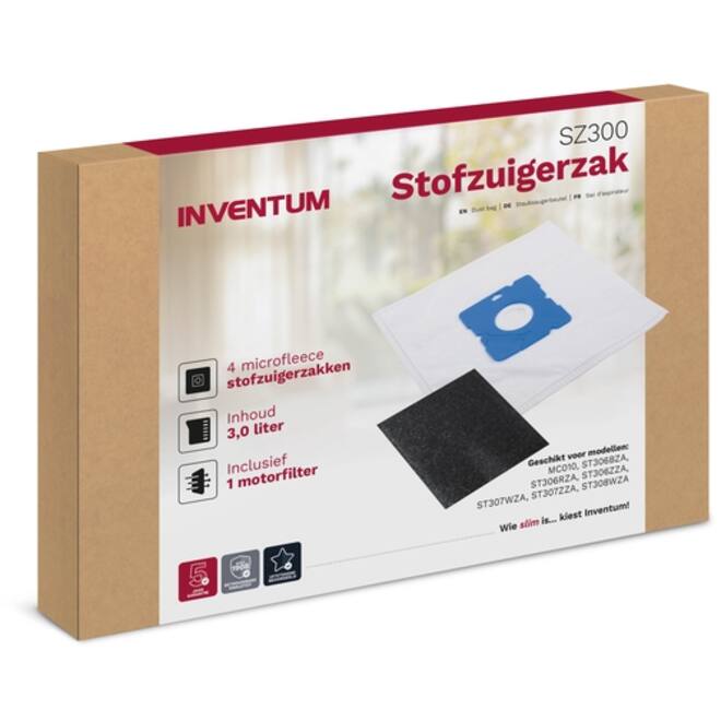 Stofzuigerzak Inventum 3l set van 4 zakken + motorfilter