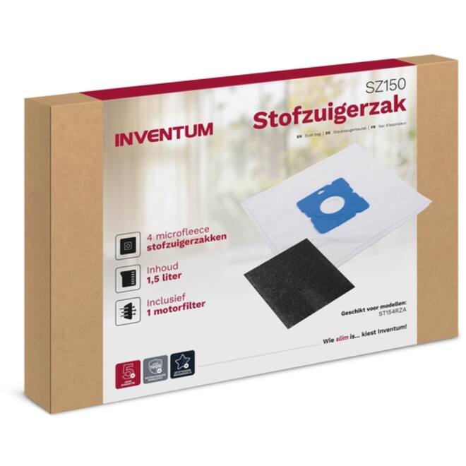 Stofzuigerzak Inventum 1.5l set van 4 zakken + motorfilter