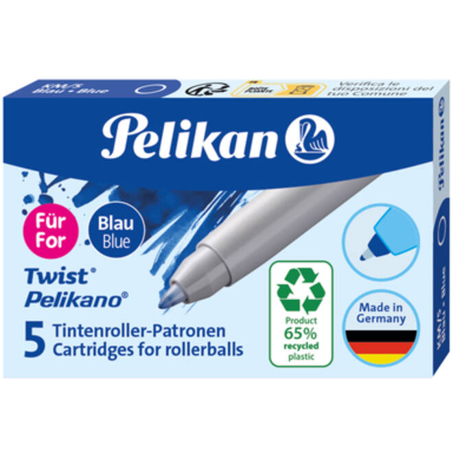 Rollerpenvulling Pelikan ECO KM/5 blauw 0,3mm