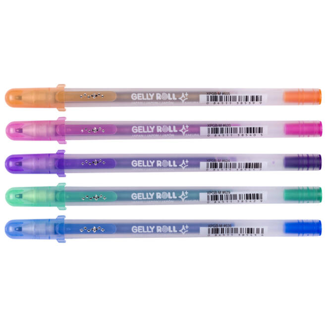 Gelschrijver Sakura Gelly Roll Silver Shadow set à 5 kleuren