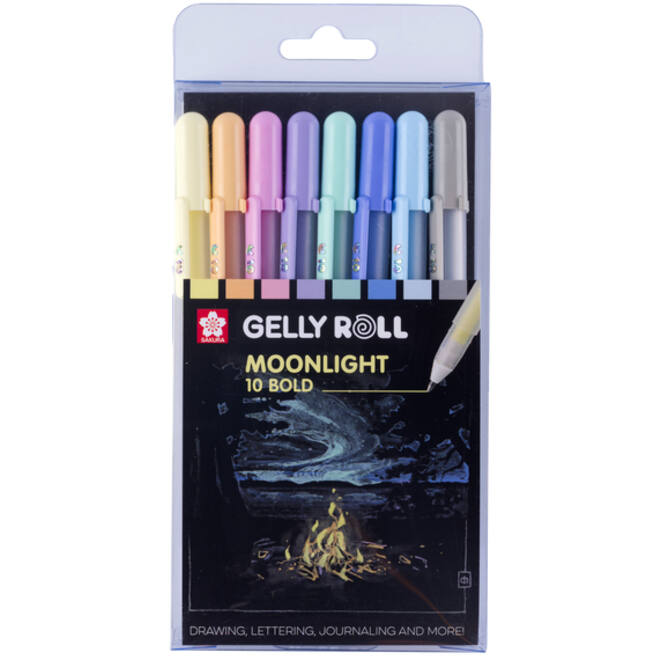 Gelschrijver Sakura Gelly Roll Moonlight 10 pastel set à 8 kleuren