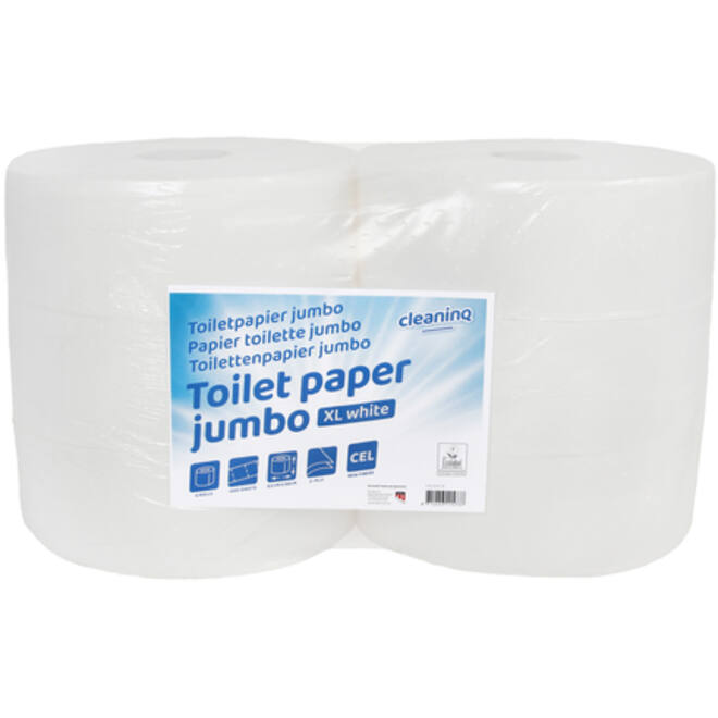 Toiletpapier Cleaninq maxi jumbo 2 laags 350m wit