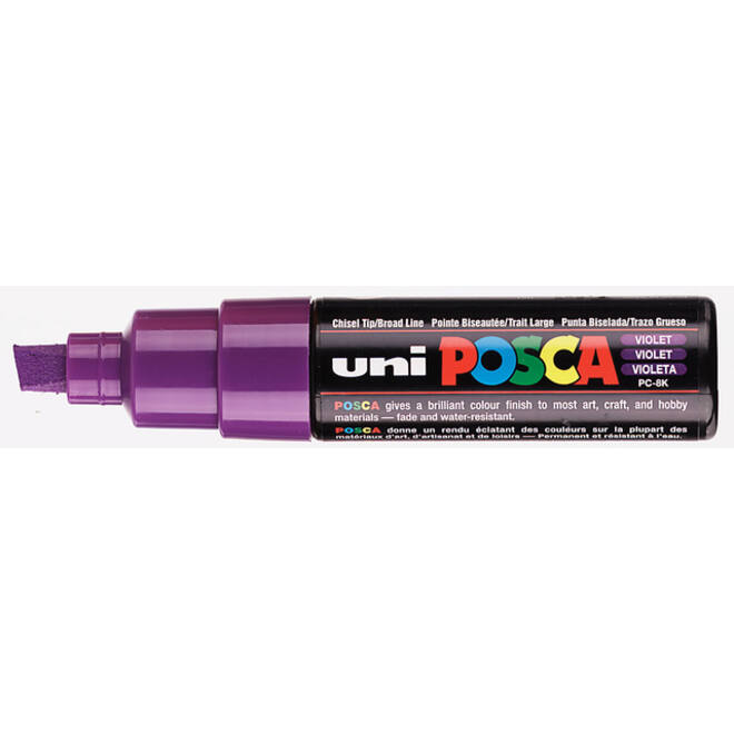 Verfstift Posca PC8K breed schuin paars