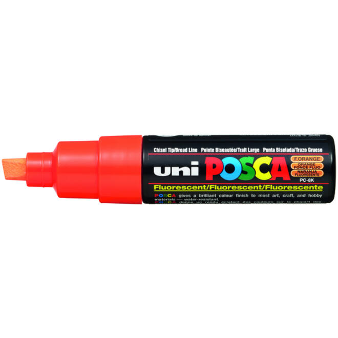 Verfstift Posca PC8K breed schuin fluor oranje