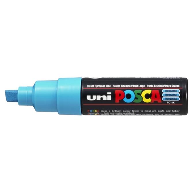 Verfstift Posca PC8K breed schuin fluor turquoise