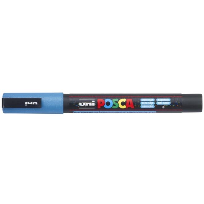 Verfstift Posca PC3M fijn glitter lichtblauw