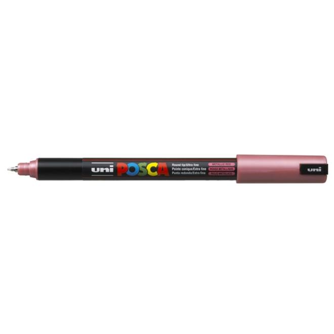 Verfstift Posca PC1MR extra fijn metallic rood