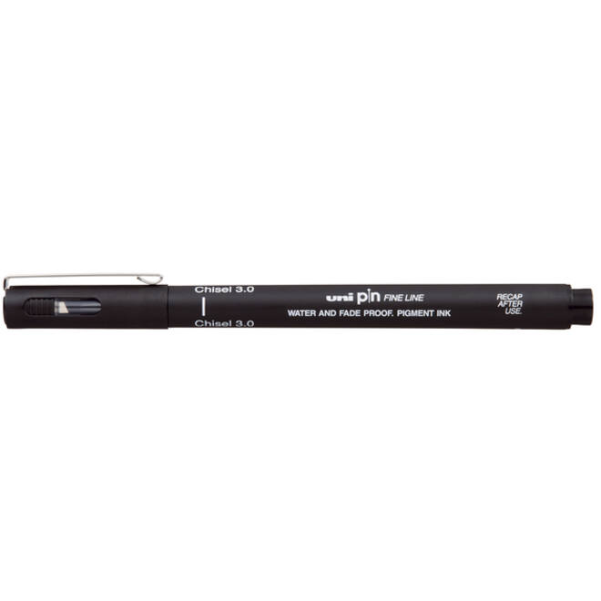 Fineliner Uni-ball Pin beitelpunt 3mm zwart