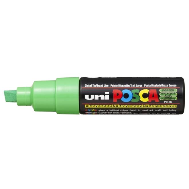 Verfstift Posca PC8K breed schuin fluor groen