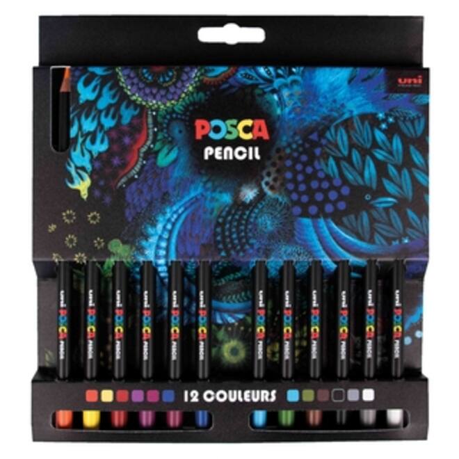 Kleurpotloden Posca assorti set à 12 stuks
