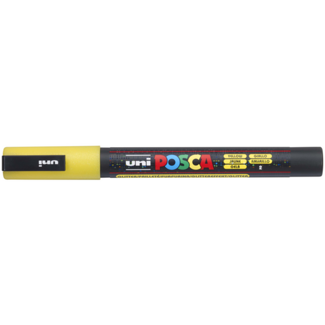 Verfstift Posca PC3M fijn glitter geel