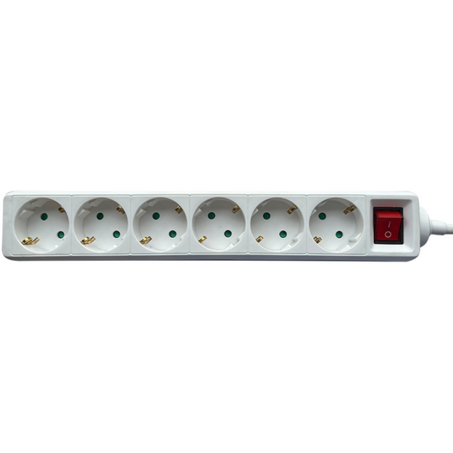 Stekkerdoos BRASQ 6 voudig 1.4 meter wit