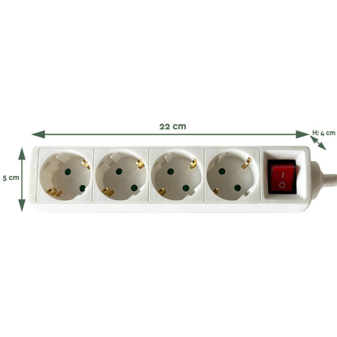 Stekkerdoos BRASQ 4 voudig 3 meter wit