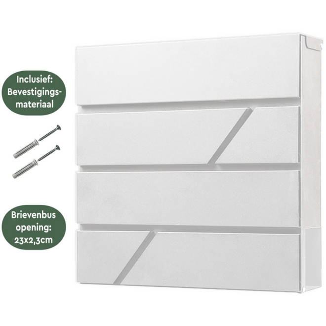 Brievenbus BRASQ PB200 Deluxe wand wit