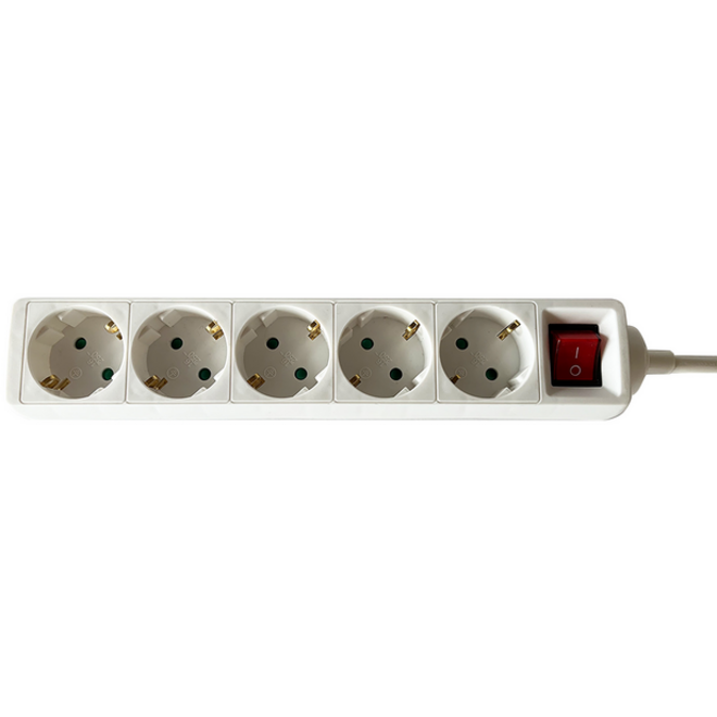 Stekkerdoos BRASQ 5 voudig 3 meter wit