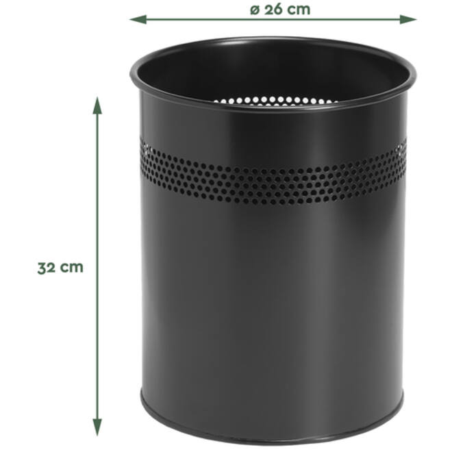 Papierbak BRASQ 15 liter zwart